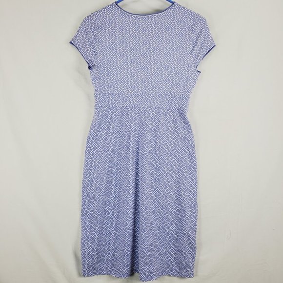 Boden Casual Jersey Dress US Size 4 4R Periwinkle White Polka Dot - Picture 4 of 4